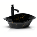 InArt Ceramic Counter or Table Top Wash Basin 48x34 CM Black Gold - InArt-Studio