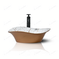 InArt Ceramic Counter or Table Top Wash Basin 48x34 CM Gold Matt - InArt-Studio