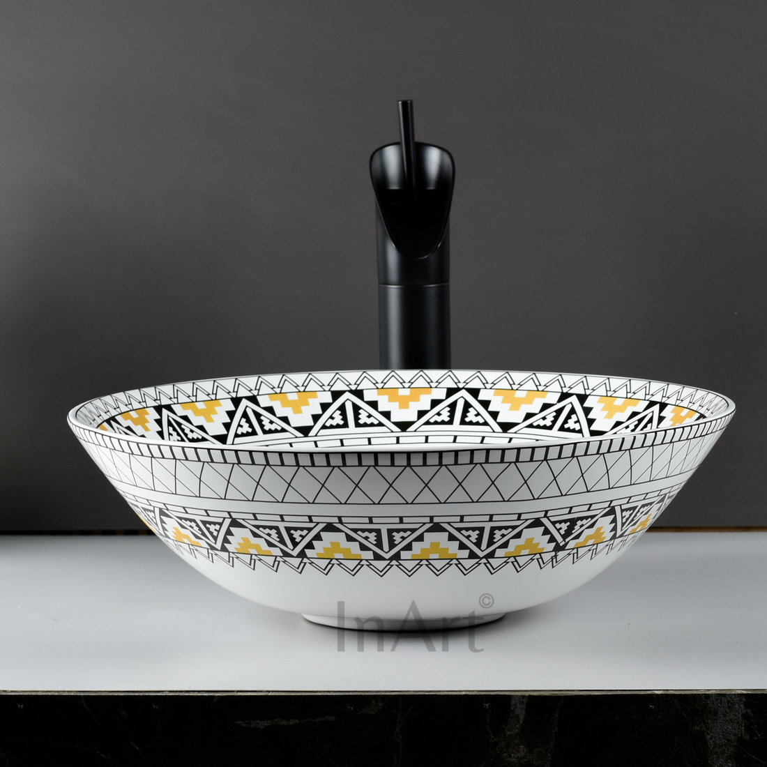 InArt Table Top Wash Basin Design 40.5 x 40.5 CM Blue Mexican Design - InArt-Studio