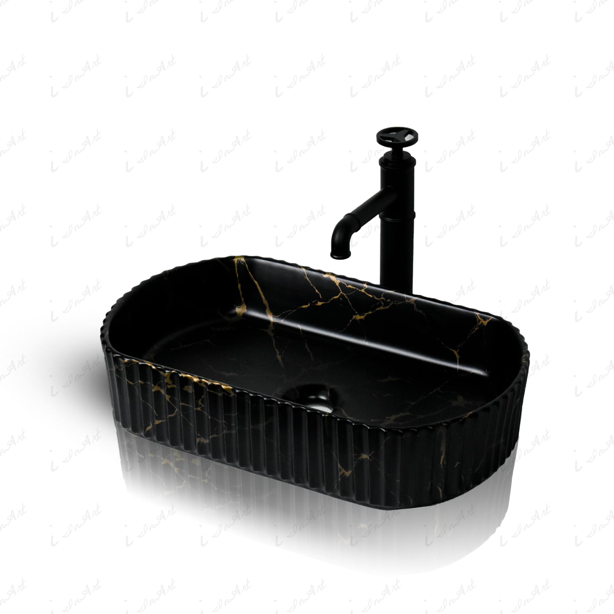 inart matt black wash basin