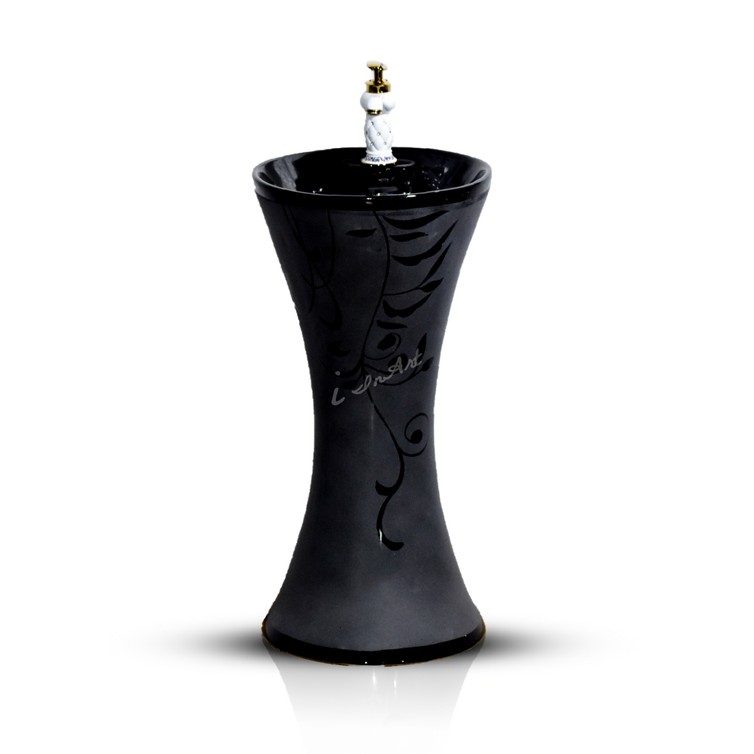 pedestal wash basin black color