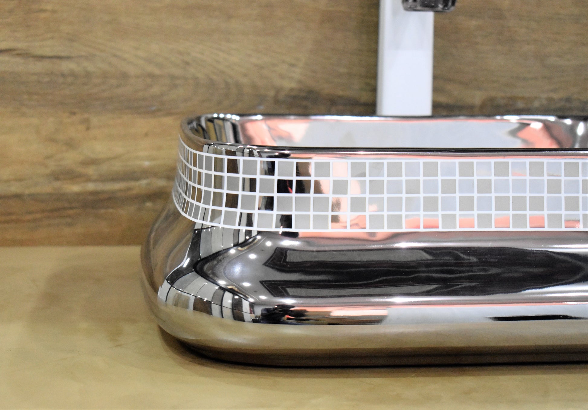 InArt Ceramic Counter or Table Top Wash Basin 46x36 CM Silver - InArt-Studio