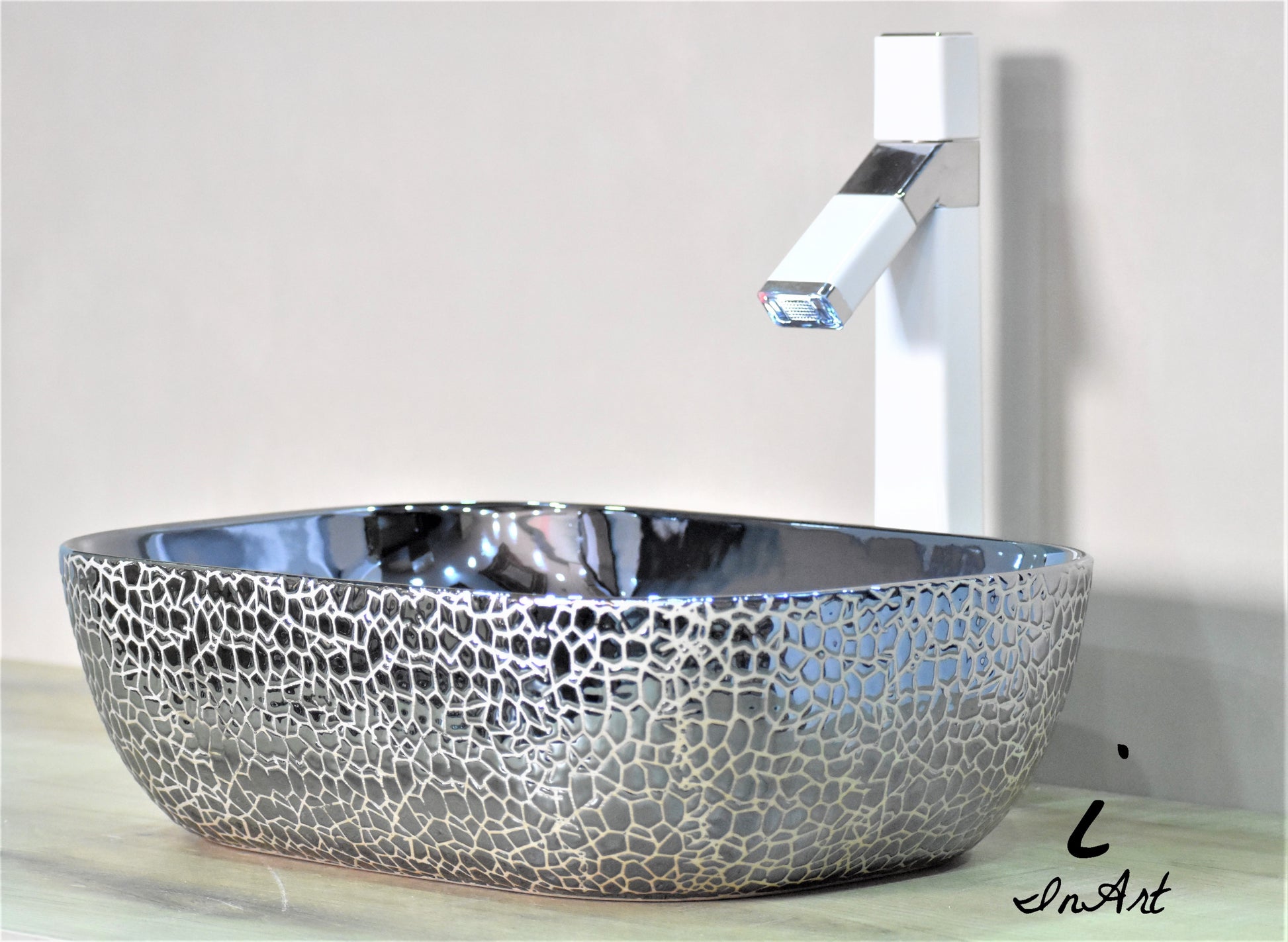 InArt Table Top Wash Basin Design 46 x 33 CM Blue Color - InArt-Studio
