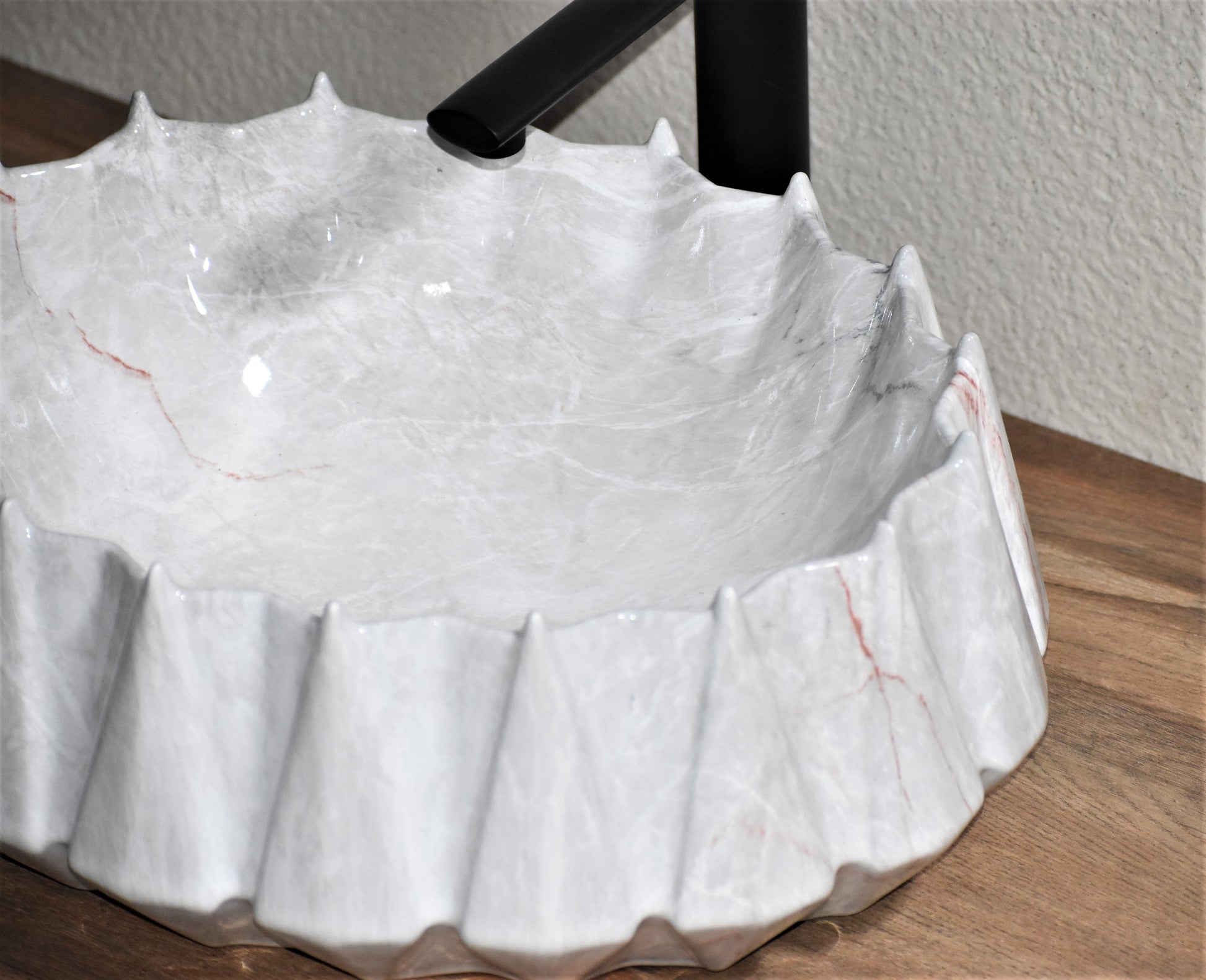 InArt Ceramic Counter or Table Top Wash Basin 42x38 CM White Marble - InArt-Studio