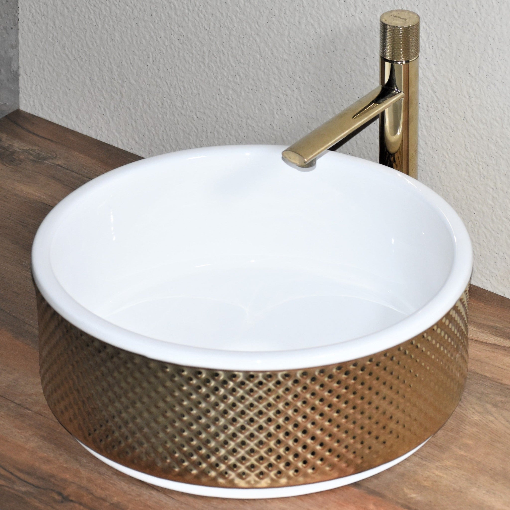 inart gold round wash basin