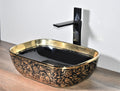 InArt Ceramic Counter or Table Top Wash Basin Gold Black 45.5x32 CM - InArt-Studio