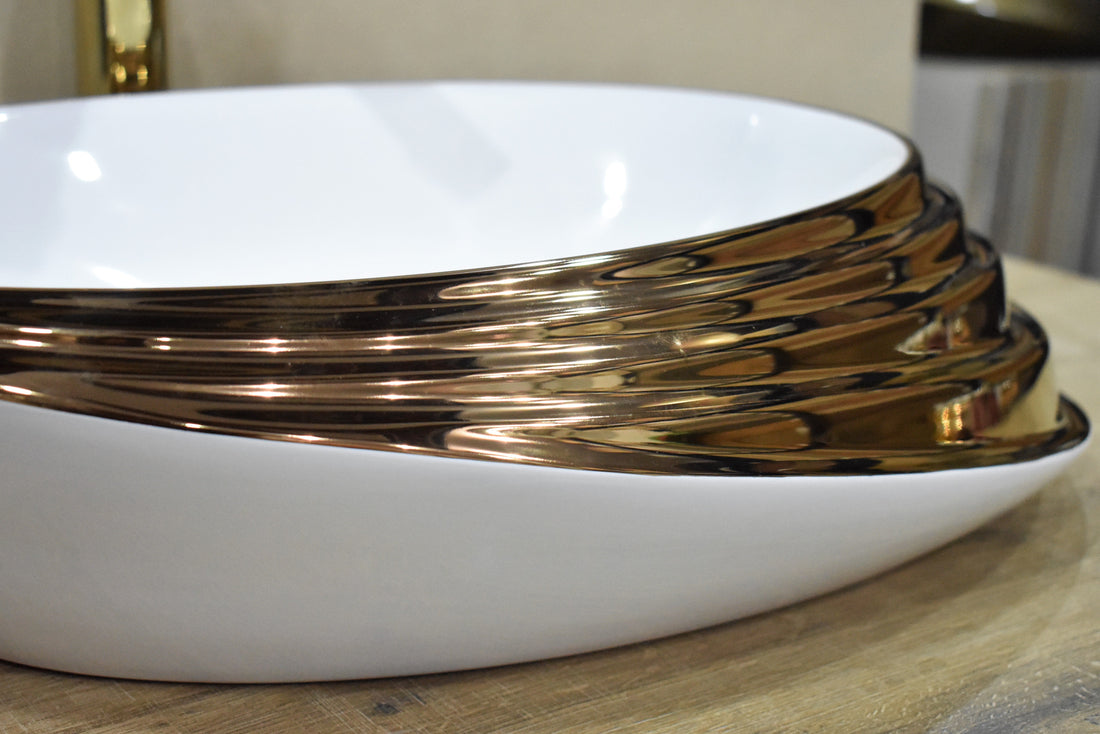 white designer table top wash basin - main product view