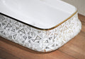 InArt Ceramic Counter or Table Top Wash Basin 52x36 CM Gold White - InArt-Studio