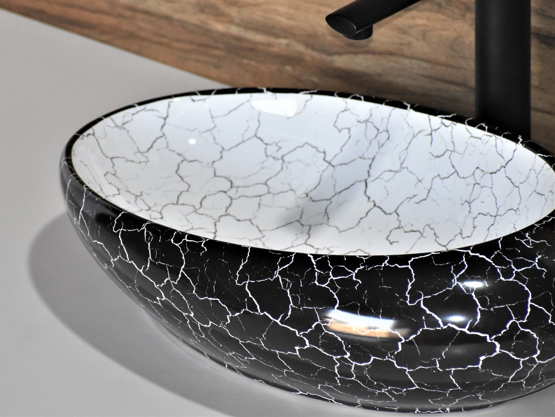 InArt Ceramic Counter or Table Top Wash Basin 49x32 CM Black - InArt-Studio