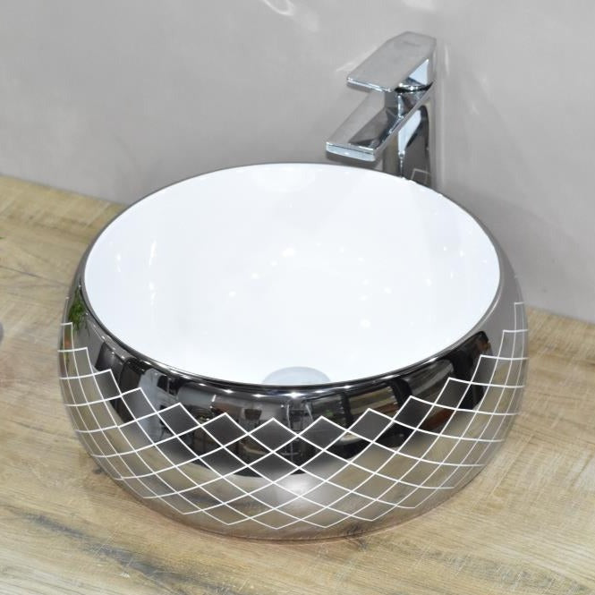 white designer table top wash basin - main product view