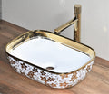 InArt Ceramic Counter or Table Top Wash Basin 45x32 CM Gold Color - InArt-Studio
