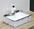 InArt Ceramic Counter or Table Top Wash Basin Silver White 48x38 CM - InArt-Studio