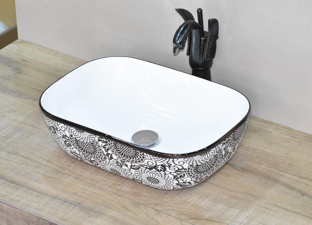 InArt Ceramic Counter or Table Top Wash Basin 45x32 CM Black - InArt-Studio