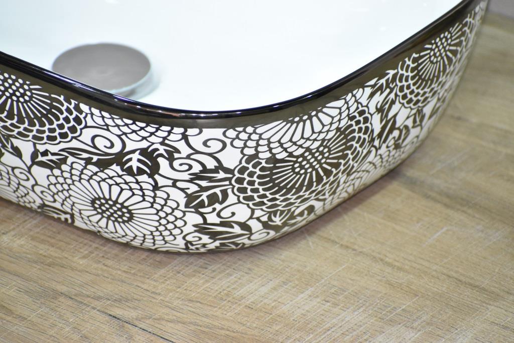 InArt Ceramic Counter or Table Top Wash Basin 45x32 CM Black - InArt-Studio
