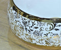 InArt Ceramic Counter or Table Top Wash Basin 41x41 CM Gold White Color - InArt-Studio
