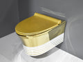 InArt ceramic gold wall mounted toilet seat - retail packaging with designer branding and product display