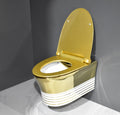 InArt ceramic gold wall hung toilet - installation diagram with mounting dimensions and specifications