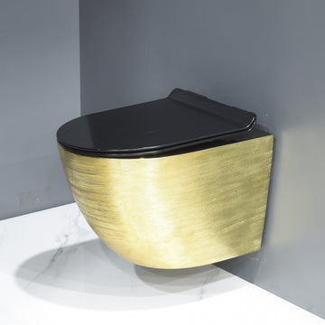 inart ceramic commode western water closet gold