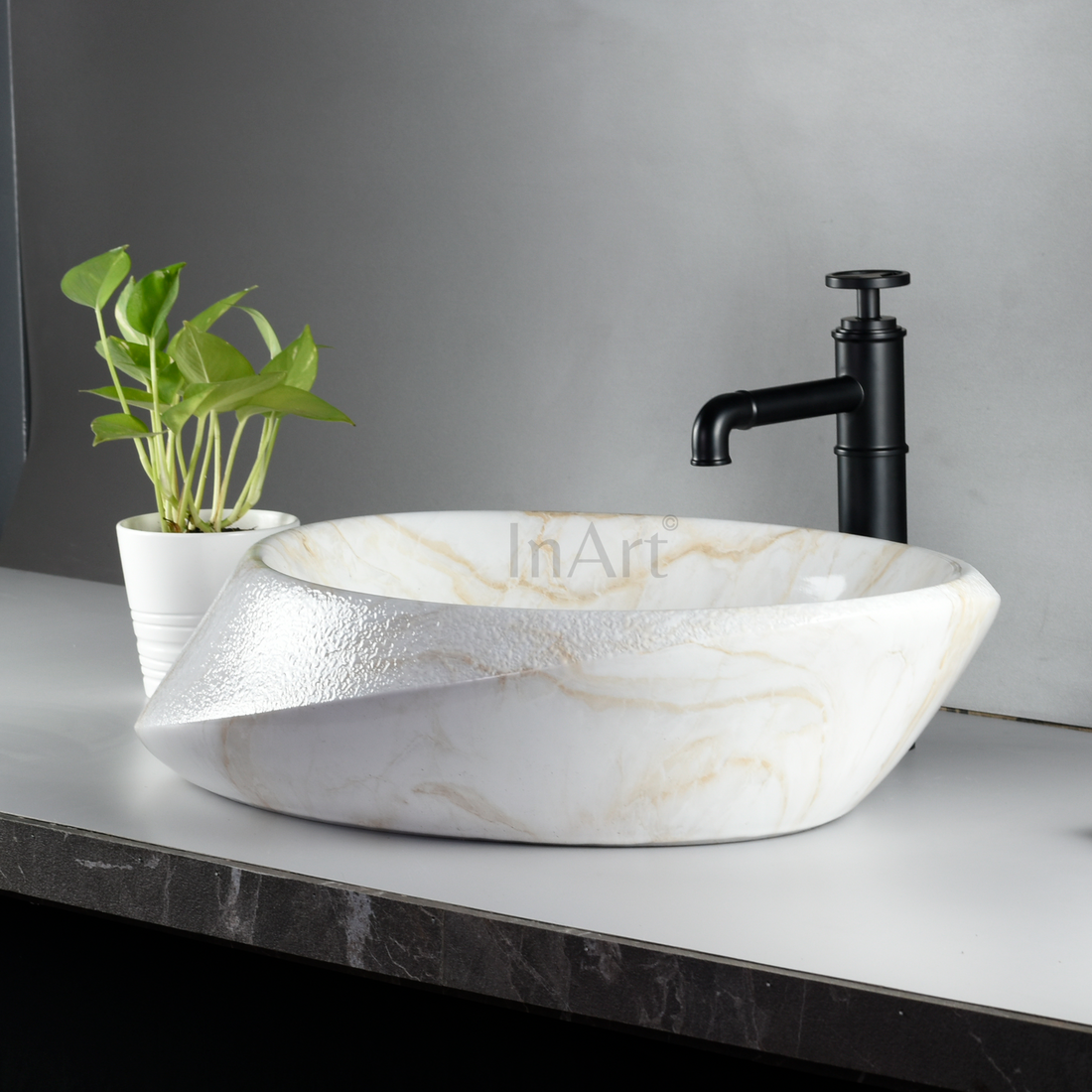 InArt Table Top Wash Basin Design 60 x 40 CM Marble - InArt-Studio