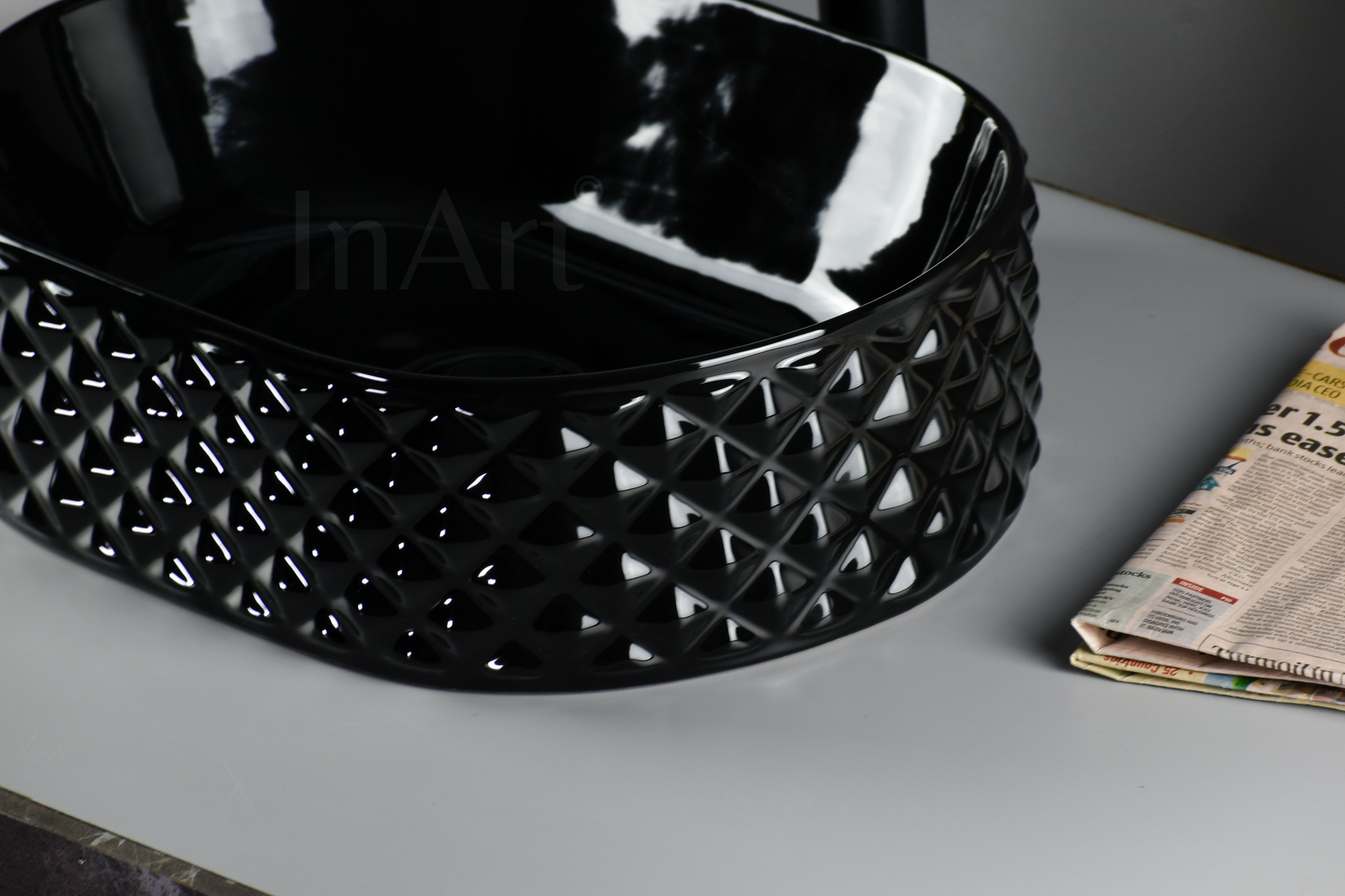 InArt Ceramic Modern Black Table Top Wash Basin 45 x 34 CM - InArt-Studio