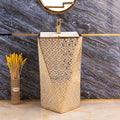 InArt Ceramic One Piece Pedestal Wash Basin Free Standing Size 18