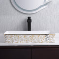InArt Ceramic Counter or Table Top Wash Basin Gold White 61x36 CM - InArt-Studio