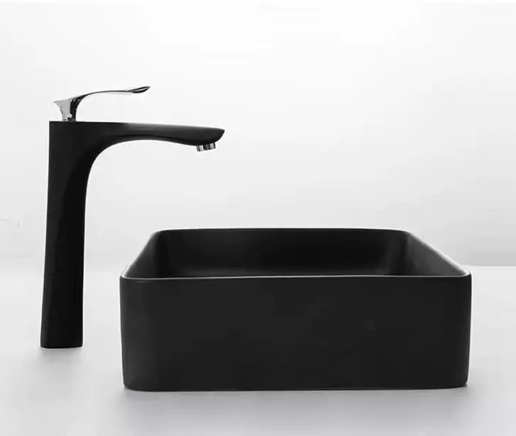 InArt Ceramic Counter or Table Top Wash Basin Matt Black 60 x 34 CM - InArt-Studio