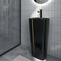 InArt Ceramic Pedestal Free Standing Rectangle Wash Basin Black Matt 41x41 CM - InArt-Studio