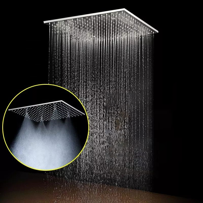InArt 2 Inlet Rain + Mist Ceiling Shower Set With Spout, 3 Function Hot and Cold Diverter Chrome Set - InArt-Studio