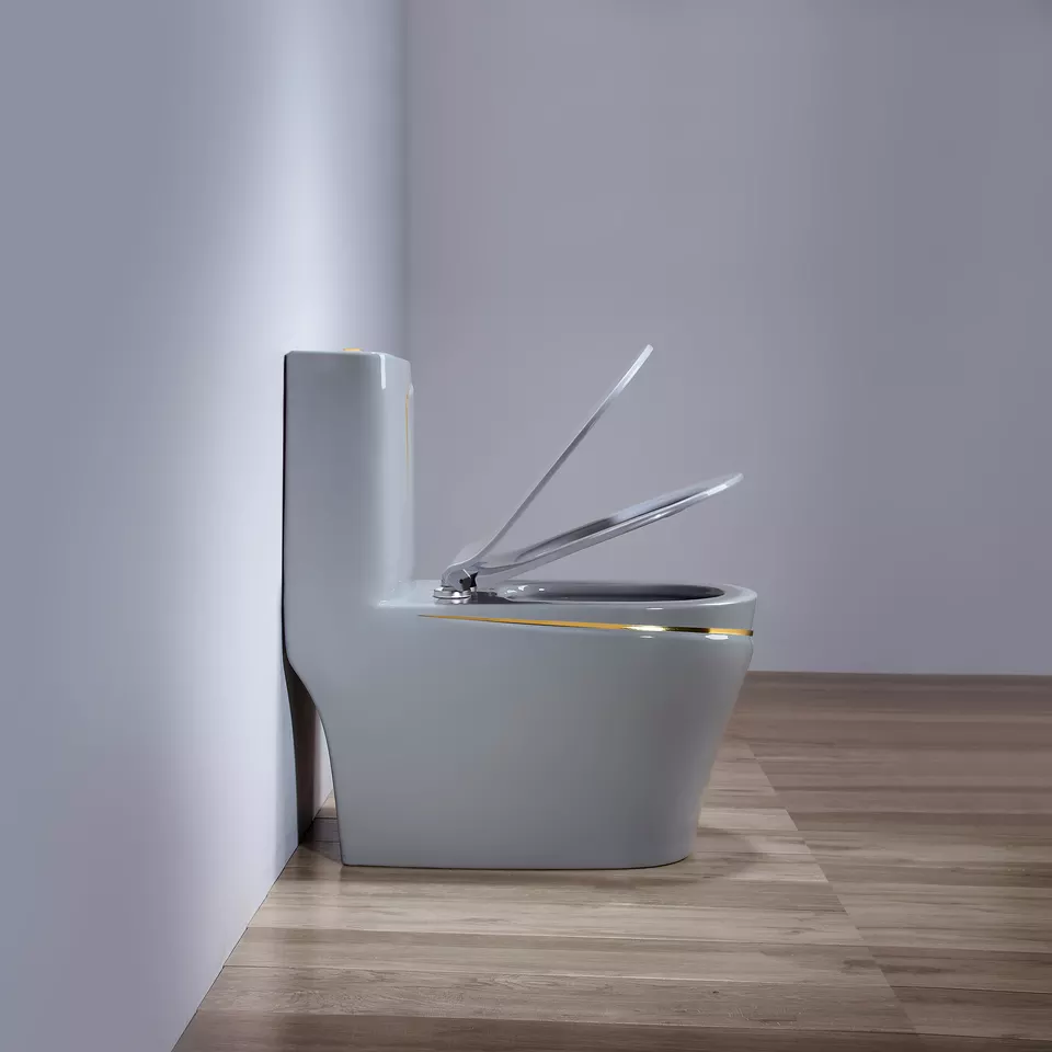 InArt One Piece Toilet Commode Rimless Syphonic - Ceramic Western Toilet Design Water Closet Matt Grey - InArt-Studio