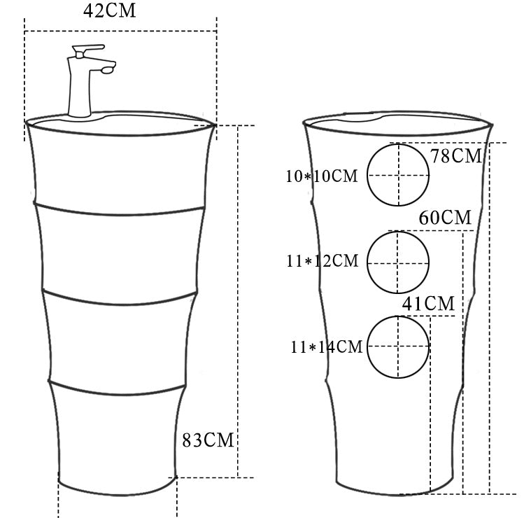 inart round gold pedestal wash basin golden color