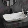 InArt Modern Big Table Top Wash Basin 70x40 CM White Marble Design - InArt-Studio