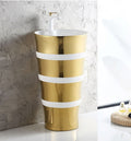 inart round gold pedestal wash basin golden color