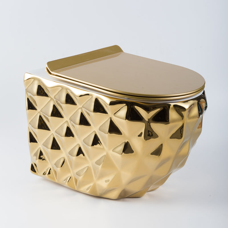 gold color wall hung toilet