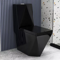 InArt Syphonic Washdown Ceramic One Piece Western Toilet Commode - Water Closet Black Glossy Diamond - InArt-Studio