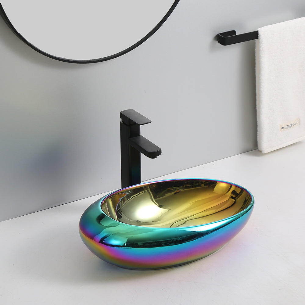 counter top or table top wash basin in multi color 20x14 inch from inart