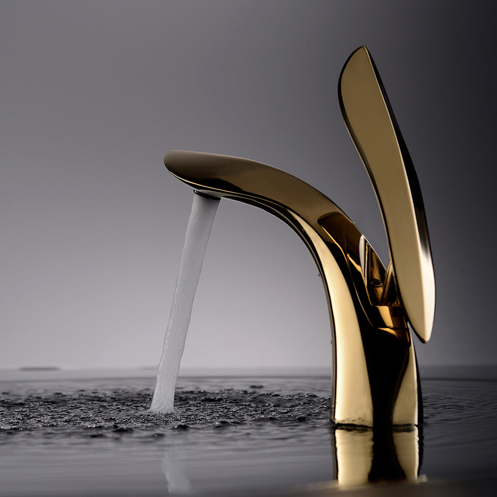 gold color basin taps inart