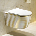 white gold color wall hung toilet