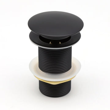 inart black matt 5" inch popup coupling waste jali in black color for basin