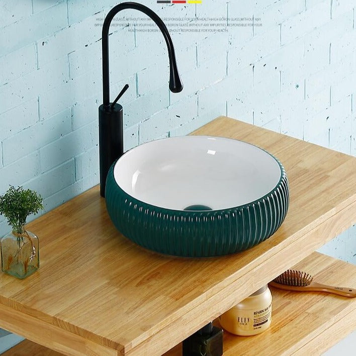 inart green color wash basin in matt finish
