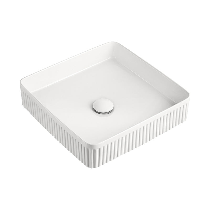 InArt Ceramic Counter or Table Top Wash Basin White 41.5 x 41.5 CM - InArt-Studio