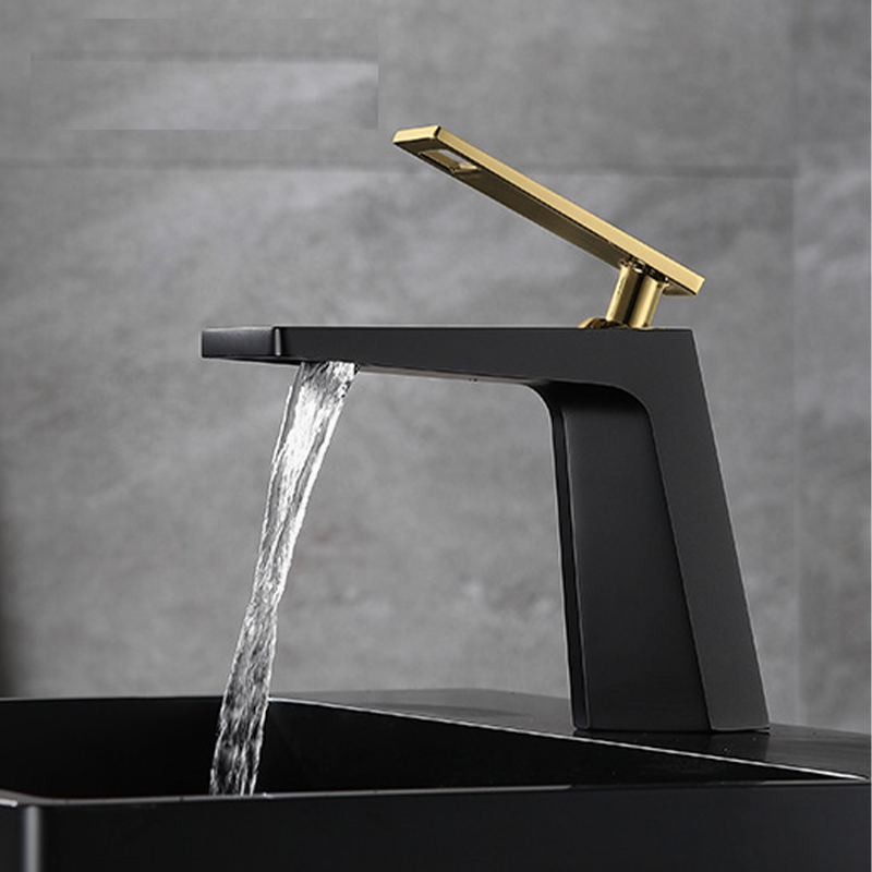 InArt Single Lever Basin Mixer Taps for Bathroom Brass Black Gold - InArt-Studio