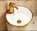 InArt Ceramic Design Pedestal Free Standing Round Wash Basin Golden 40x40 CM - InArt-Studio