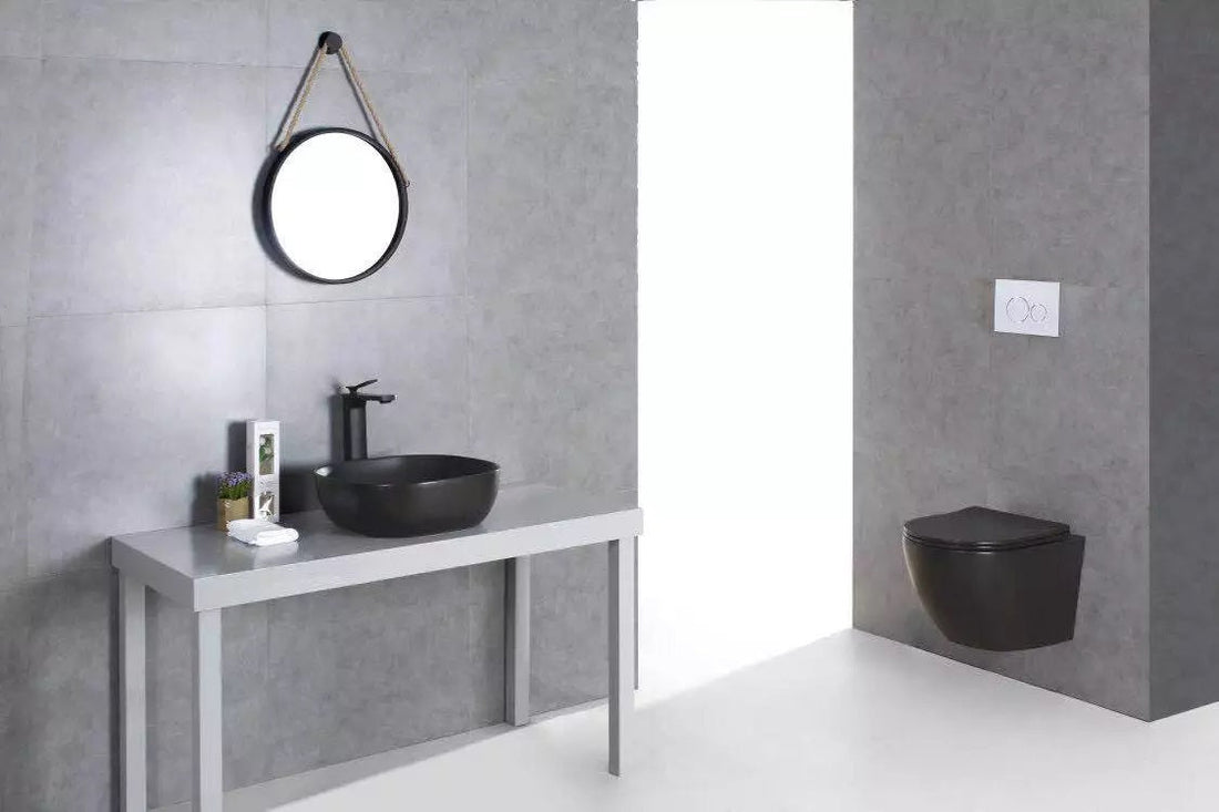 black matt toilet wall hung commode western water closet inart