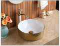 InArt Ceramic Counter or Table Top Wash Basin Gold 43x43 CM - InArt-Studio