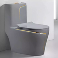 InArt One Piece Toilet Commode Rimless Syphonic - Ceramic Western Toilet Design Water Closet Matt Grey - InArt-Studio