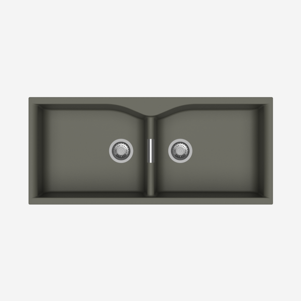 Carysil Granite Quartz Kitchen Sink - Double Bowl Largo 4520 45" x 20" Inch - InArt-Studio