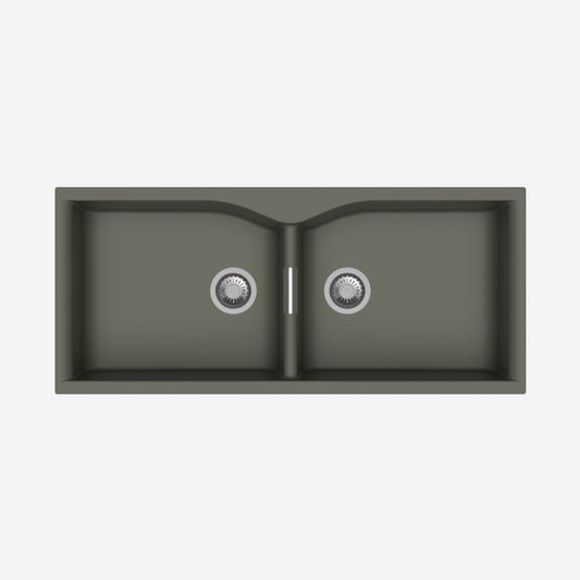 Carysil Granite Quartz Kitchen Sink - Double Bowl Largo 4520 45" x 20" Inch - InArt-Studio