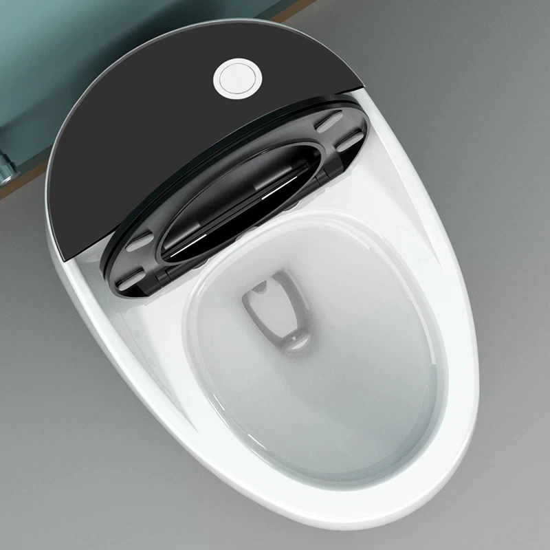 InArt Syphonic Washdown Flush Ceramic One Piece Western Toilet Commode - Water Closet Black White Glossy - InArt-Studio