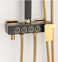 InArt Black Gold Shower Panel, Rainfall Head Shower, Handshower Kit With Diverter - InArt-Studio